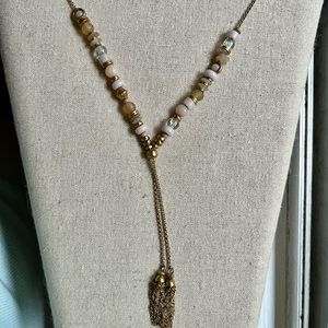 Stella & Dot gold necklace with beads